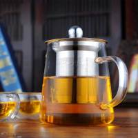 High Clear Heat Resistant Glass Tea Pot With Infuser