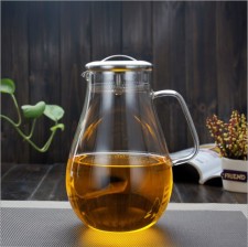 Handmade Glass Pot with Infuser Lid Glass Water