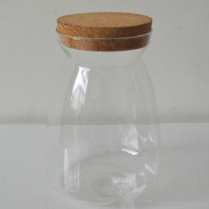 Handmade Glassware  Clear Glass Canister For Dry Food