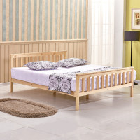 200*152cm 5FT Kingsize Nature Wood Pine Bedstead Solid Wood Bed Frame Furniture