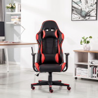 Black Red Executive Racing Gaming Computer Office Chair PU Adjustable Lift Swivel Recliner L01702000102