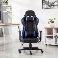 Black Blue Executive Racing Gaming Computer Office Chair PU Adjustable Lift Swivel Recliner L01702000104