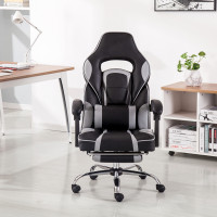 Grey Black Executive Racing Gaming Computer Office Chair PU Adjustable Lift Swivel Recliner L01702000202