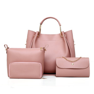 2019 Hot sale pu leather ladies handbags 4 pieces set women bag for work made in china