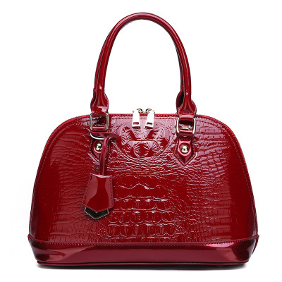 ZHENSHANG Fashion Crocodile shoulder bags shell shape pu leather handbag for women