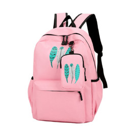 2019 Trending Fashion Simple Pink Embroidery School Girls Backpacks