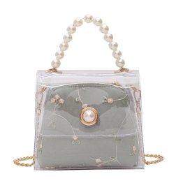 Transparent Chain Shoulder Tape Jelly Bag for Women